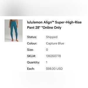 lululemon align leggings size 0 and 4